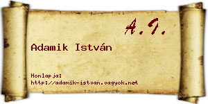 Adamik István névjegykártya