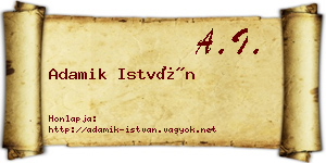 Adamik István névjegykártya